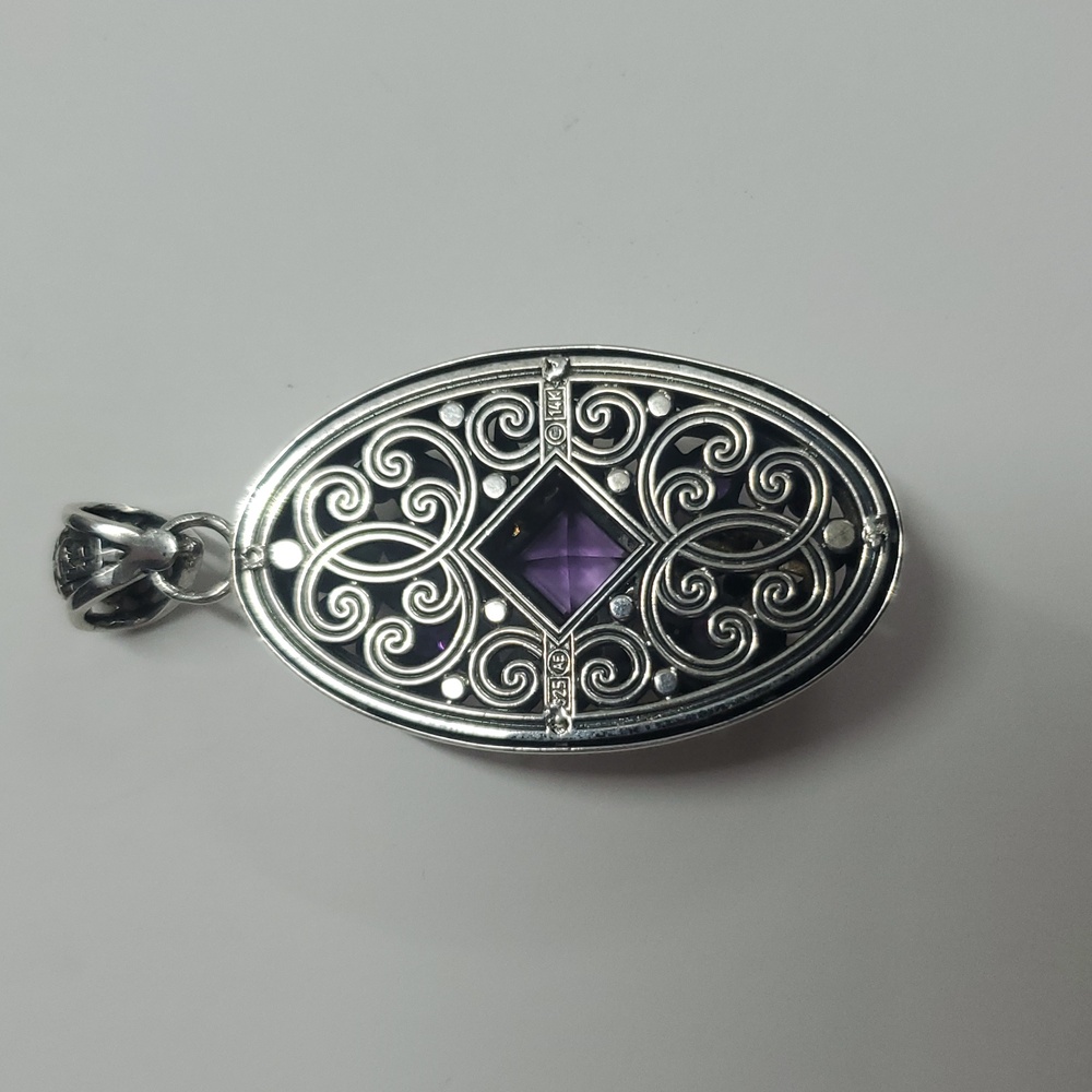 AE 925 14k Amethyst Pendant - Picture 2 of 3